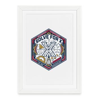 Tshirt Solve for X: Ingénierie Mathématique  - Affiche encadrée (27 × 37 cm) - blanc - Devant