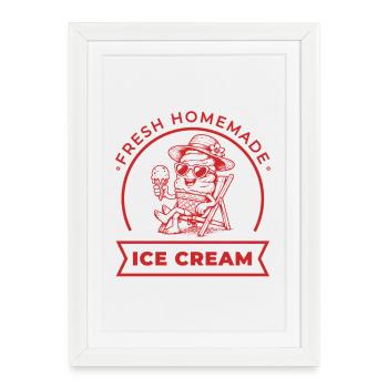 Fresh Homemade in a deckchair - Framed poster (27 × 37 cm) - white - Front