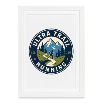 Ultra Trail Running - Affiche encadrée (27 × 37 cm) - blanc - Devant