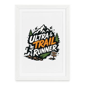 Ultra and Trail Runner - Framed poster (27 × 37 cm) - white - Front