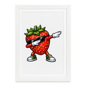 Tamponnement de fraise - Affiche encadrée (27 × 37 cm) - blanc - Devant