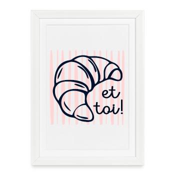 Croissant et toi - Affiche encadrée (27 × 37 cm) - blanc - Devant