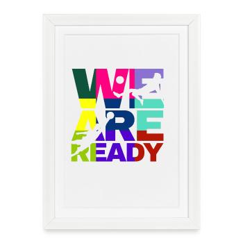 We are ready football  - Affiche encadrée (27 × 37 cm) - blanc - Devant