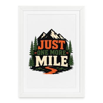 Course en sentier - Plus qu’un mile - Affiche encadrée (27 × 37 cm) - blanc - Devant