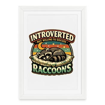 Introverted raccoon discussable - Framed poster (27 × 37 cm) - white - Front
