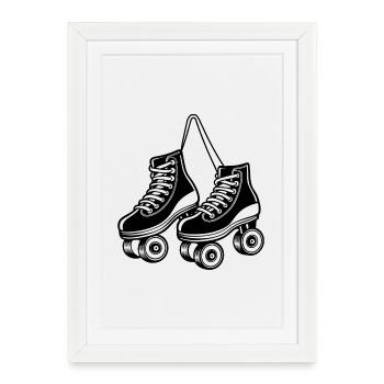 Hanging Roller Skates - Framed poster (27 × 37 cm) - white - Front