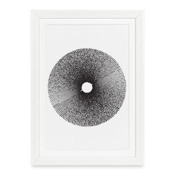 Radial Sunburst Ring Pattern - Framed poster (27 × 37 cm) - white - Front