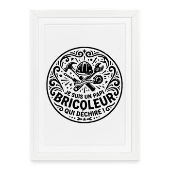 Je suis un papi bricoleur qui déchire  - Affiche encadrée (27 × 37 cm) - blanc - Devant