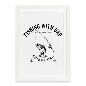 Fish Fishing Father Daughter Fishing Trip - Framed poster (27 × 37 cm) - white - Front