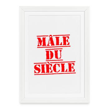 MALE OF THE CENTURY - quirky pun - Framed poster (27 × 37 cm) - white - Front