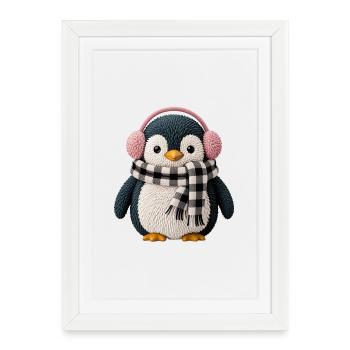 Pingouin - Affiche encadrée (27 × 37 cm) - blanc - Devant