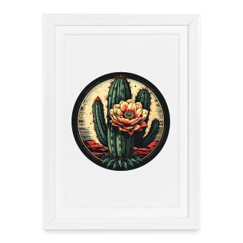 Cactus Blossom in Vintage Frame - Framed poster (27 × 37 cm) - white - Front