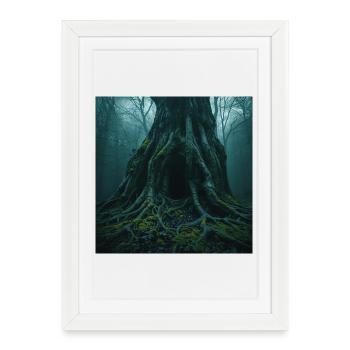 Ancient Oak – Entrance to the Underworld - Framed poster (27 × 37 cm) - white - Front