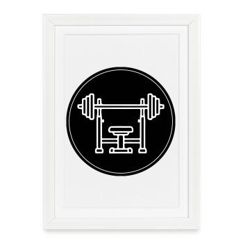 Développé couché avec musculation - Affiche encadrée (27 × 37 cm) - blanc - Devant