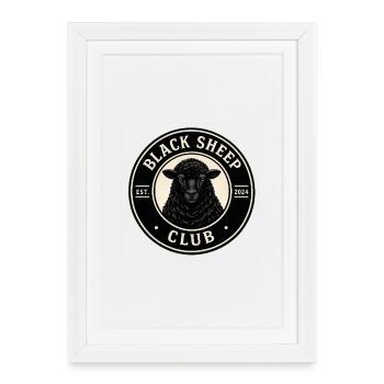 Emblème du Club des Moutons Noirs - Affiche encadrée (27 × 37 cm) - blanc - Devant
