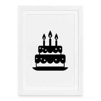 Birthday Cake - Framed poster (27 × 37 cm) - white - Front