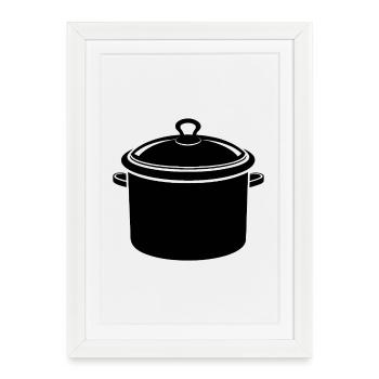 Pot de cuisson - Affiche encadrée (27 × 37 cm) - blanc - Devant