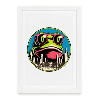 Frog Apocalypse - Framed poster (27 × 37 cm) - white - Front