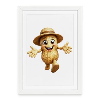 Walking peanut - Framed poster (27 × 37 cm) - white - Front
