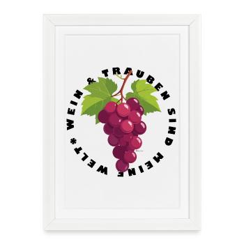 Grappes de raisin - Affiche encadrée (27 × 37 cm) - blanc - Devant