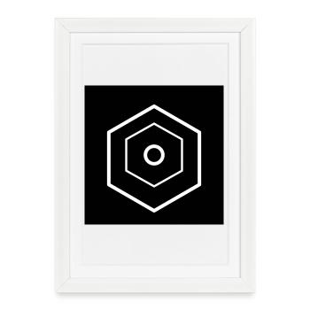 Multi-tiered hexagon logo black - Framed poster (27 × 37 cm) - white - Front