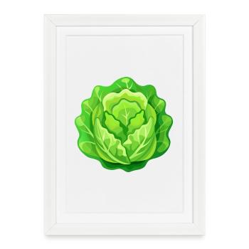 Tête de laitue - Affiche encadrée (27 × 37 cm) - blanc - Devant
