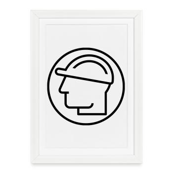 Construction Manager, Helm, Construction Site - Framed poster (27 × 37 cm) - white - Front