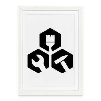 Artisan Tool Hexagon - Framed poster (27 × 37 cm) - white - Front