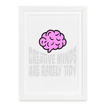 Creative Minds Are Rarely Tidy Funny Creative Logo - Framed poster (27 × 37 cm) - white - Front