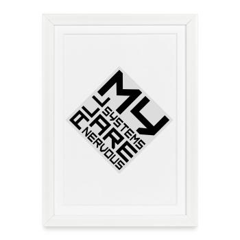 All My Systems Are Nervous Funny Fear Nerd Logo - Framed poster (27 × 37 cm) - white - Front