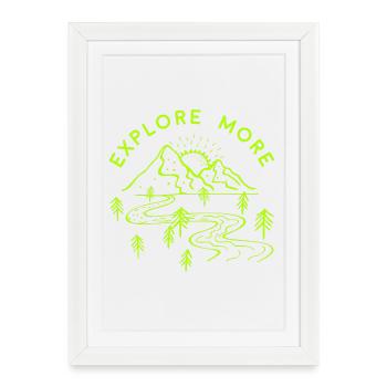 Découvrez plus Montagnes et rivières - Affiche encadrée (27 × 37 cm) - blanc - Devant