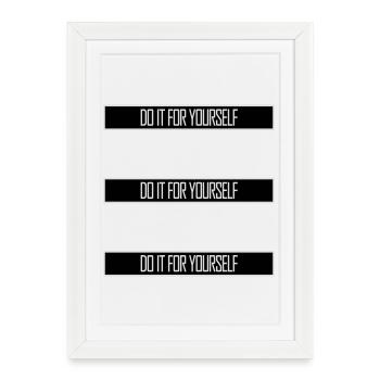 Citation inspirante sur l’amour de soi « Faites-le pour vous-même » - Affiche encadrée (27 × 37 cm) - blanc - Devant