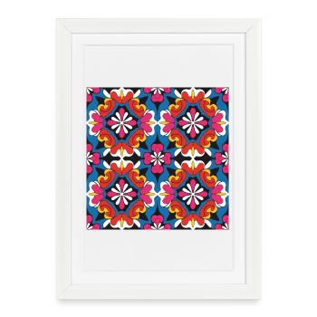 Kaleido Bloom Mosaic - Framed poster (27 × 37 cm) - white - Front