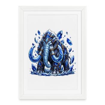 Eis Mammut Kristallkrone - Framed poster (27 × 37 cm) - white - Front