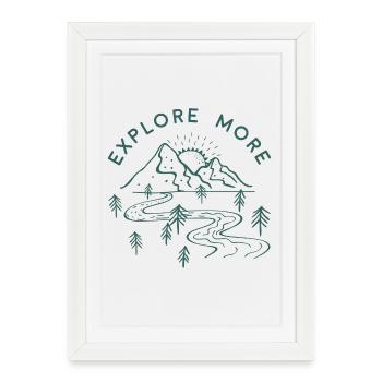 explore-more-green-design - Affiche encadrée (27 × 37 cm) - blanc - Devant