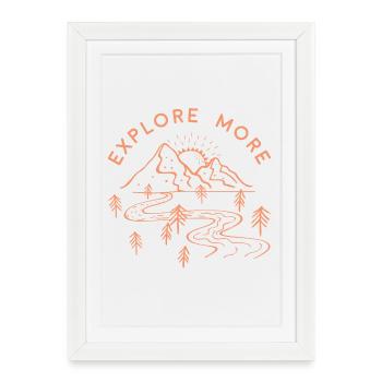 explore-more-orange-design - Affiche encadrée (27 × 37 cm) - blanc - Devant