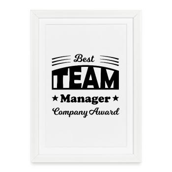 Meilleur manager d’équipe - Affiche encadrée (27 × 37 cm) - blanc - Devant