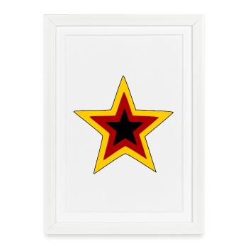 Germany Retro Star Logo - Framed poster (27 × 37 cm) - white - Front