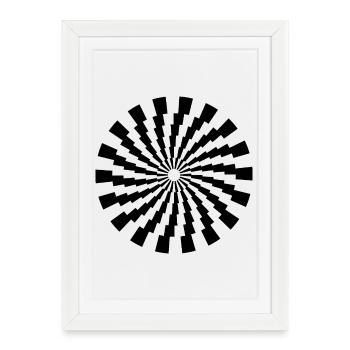 Cercles vibratoires géométriques - Affiche encadrée (27 × 37 cm) - blanc - Devant