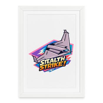 Graphique du jet de frappe furtive - Affiche encadrée (27 × 37 cm) - blanc - Devant