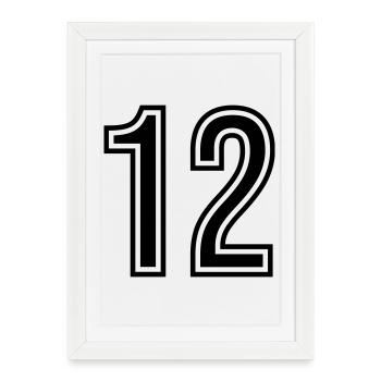 12 Symbole numérique - Affiche encadrée (27 × 37 cm) - blanc - Devant