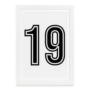 Symbole numérique 19 - Affiche encadrée (27 × 37 cm) - blanc - Devant