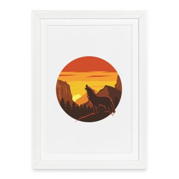 Conception des Monts Wolf Sunset - Affiche encadrée (27 × 37 cm) - blanc - Devant