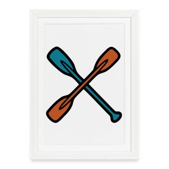 Graphique à pagaie croisée - Affiche encadrée (27 × 37 cm) - blanc - Devant