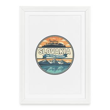 Insigne rétro des Tatras Hauts Slovaquies - Affiche encadrée (27 × 37 cm) - blanc - Devant