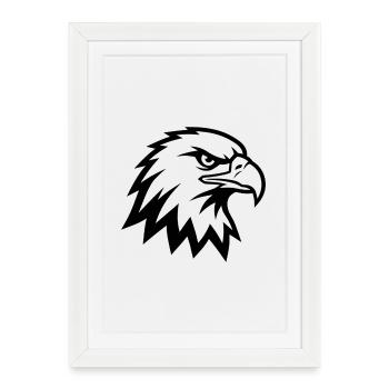 Tête d'aigle majestueuse - Affiche encadrée (27 × 37 cm) - blanc - Devant