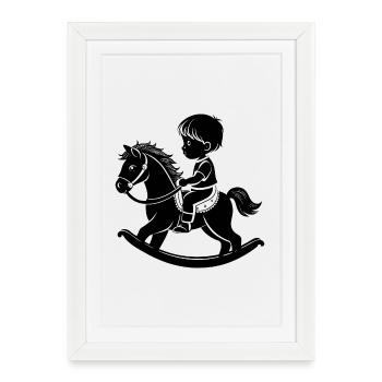 Rocking Horse - Framed poster (27 × 37 cm) - white - Front