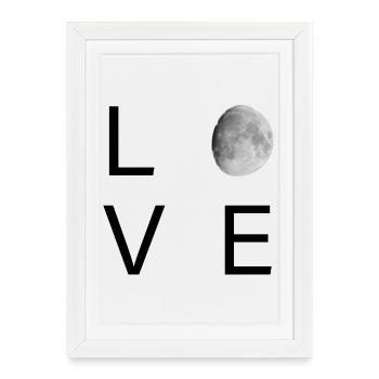 Moonlit Minimal Moon Silhouette - Framed poster (27 × 37 cm) - white - Front