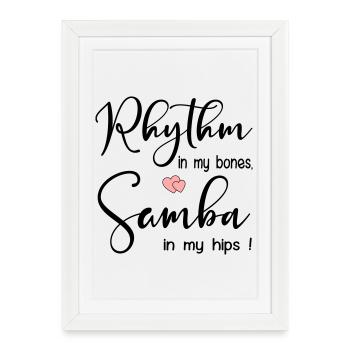Danse rythmique de samba - Affiche encadrée (27 × 37 cm) - blanc - Devant