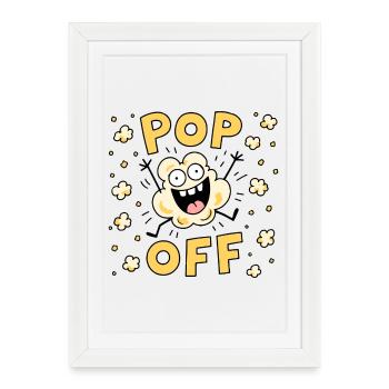 Popcorn drôle - Affiche encadrée (27 × 37 cm) - blanc - Devant